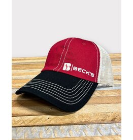 04128 Red/Black/Stone Mesh Hat