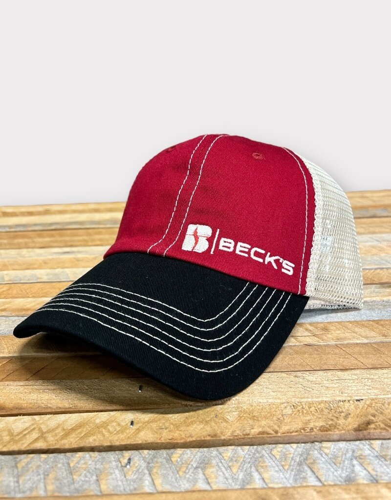 04128 Red/Black/Stone Mesh Hat