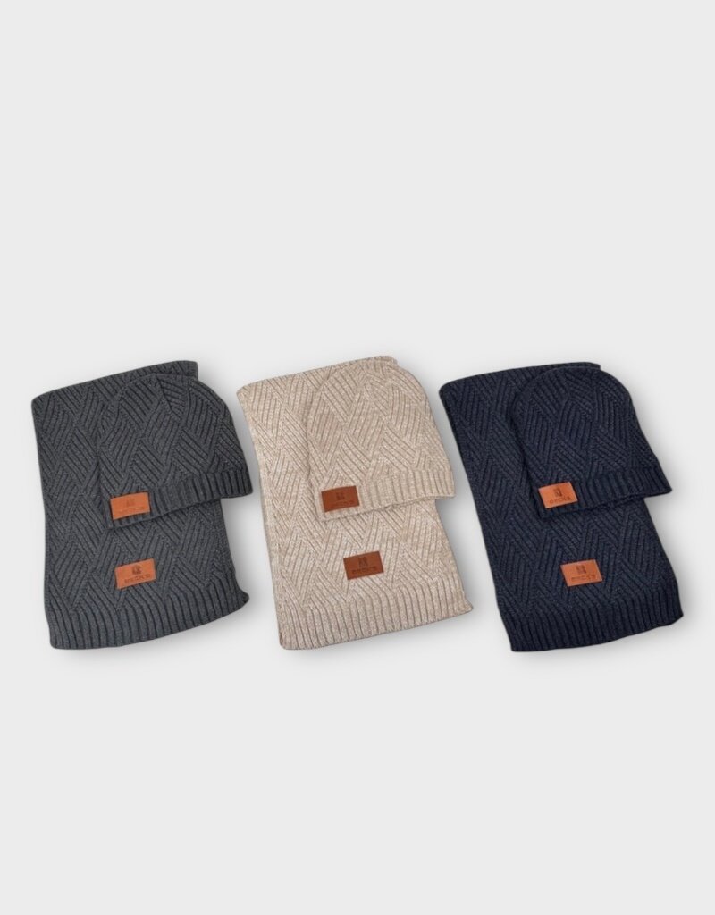 Prime Line 04018 Leeman Knit Scarf and Beanie Set