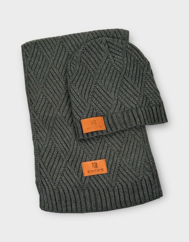 Prime Line 04018 Leeman Knit Scarf and Beanie Set