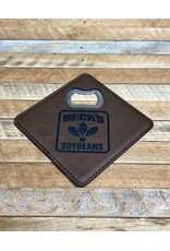04383 Leather Coaster w/ Bottle Opener