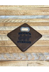 04383 Leather Coaster w/ Bottle Opener