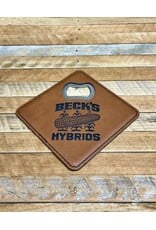 04383 Leather Coaster w/ Bottle Opener