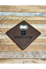04383 Leather Coaster w/ Bottle Opener