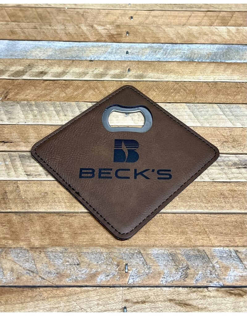 04383 Leather Coaster w/ Bottle Opener