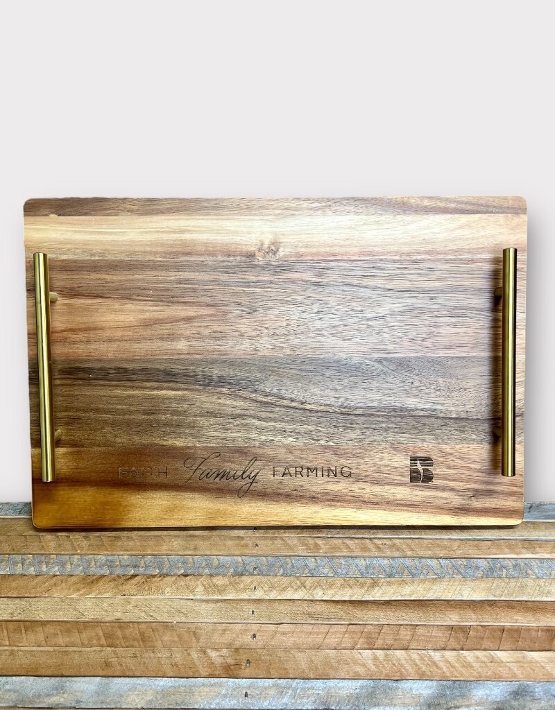 04589 Wooden Serving Tray w/ Handles