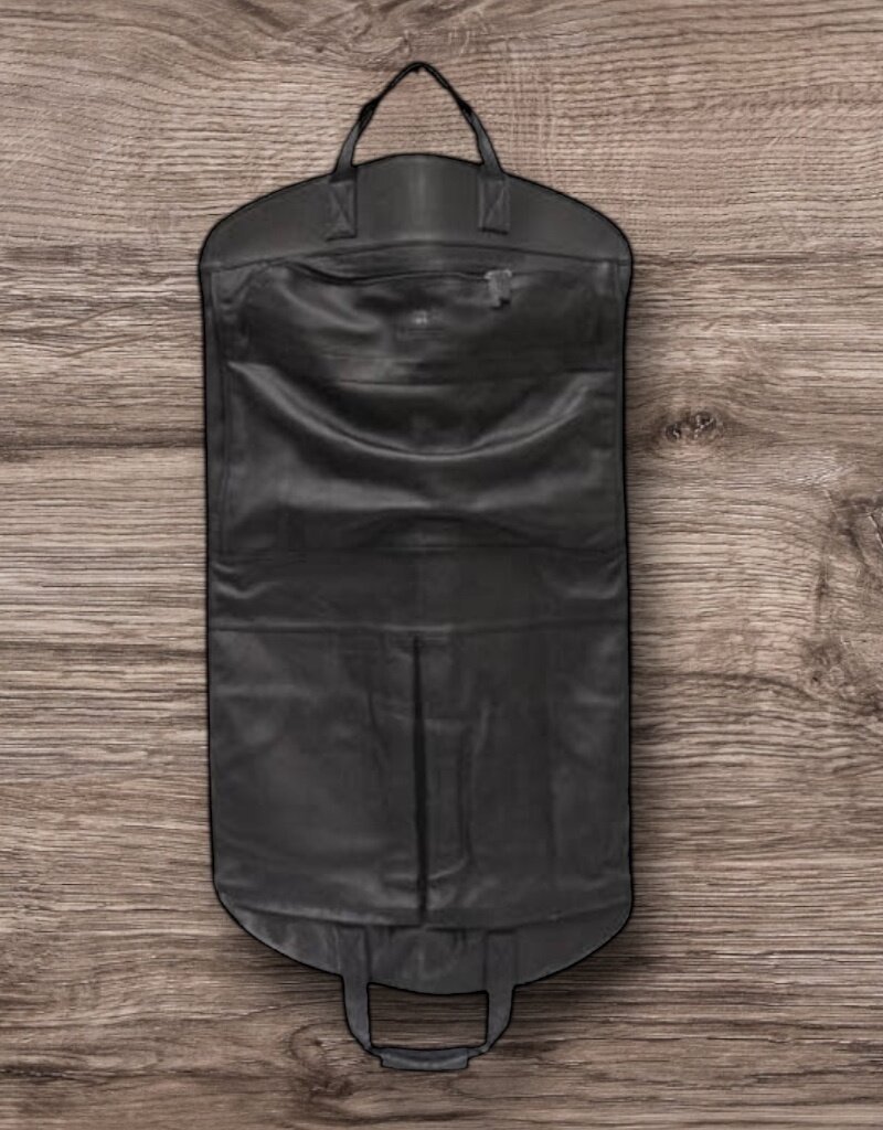 N/A 01977 Pebble Black Leather Garment Bag