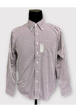 Vantage 01989 Men's Easy-Care Gingham Check Shirt - Patch Logo