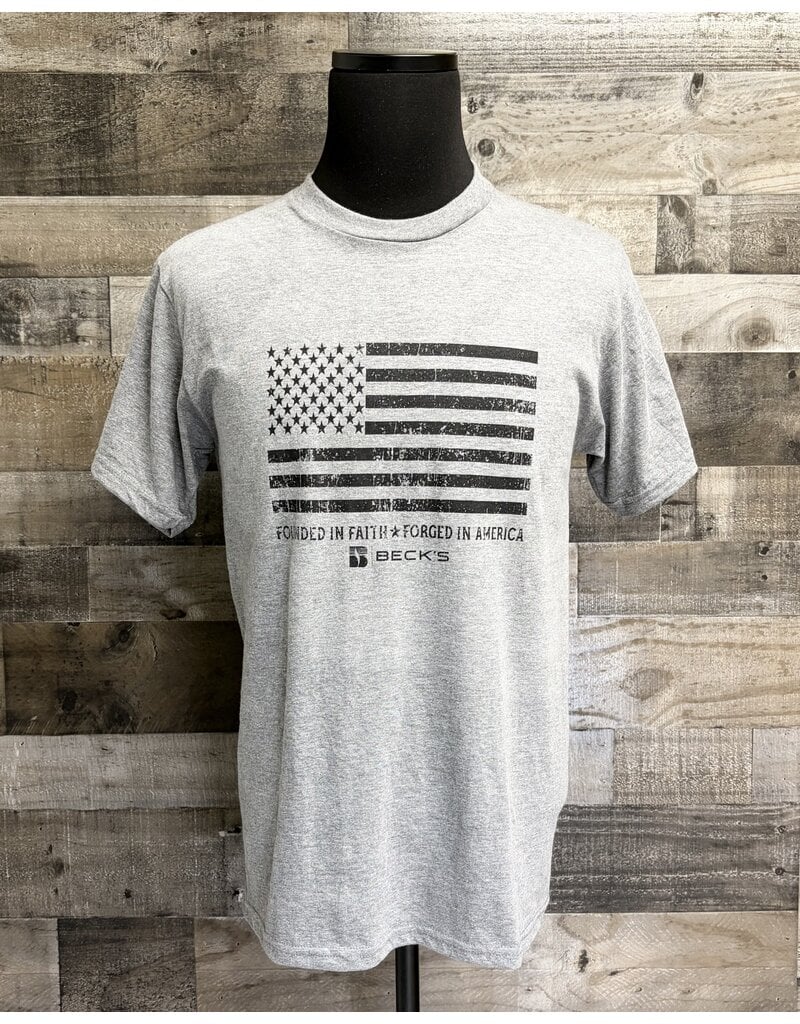 Gildan 04807 Gildan Flag w/  Founded in Faith T-Shirt
