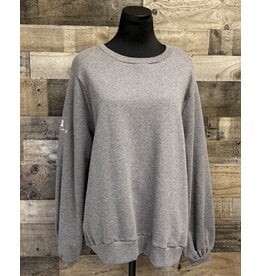 enza 04077 Enza Women's Balloon Sleeve Crew