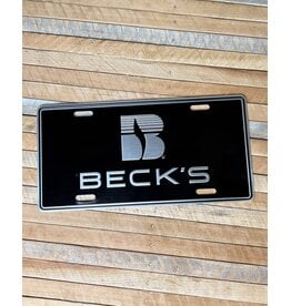 04129 Black Shiny License Plate