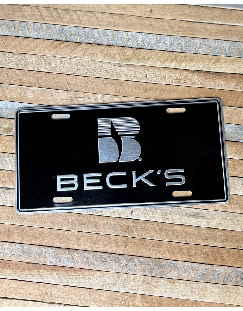 04129 Black Shiny License Plate