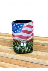 04049 USA Made Corn Field and Flag Koozie