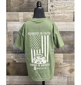 Gildan 05189 Gildan Youth Flag w/ Tractor on Back Shirt