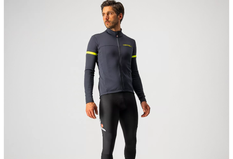 Castelli Fondo 2 Jersey (DARK GRAY/YELLOW FLUO REFLEX)