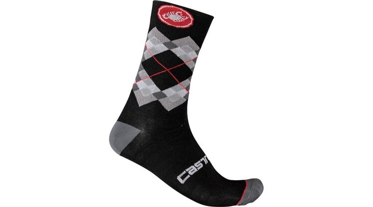 Castelli Rombo 18 Sock (Black/Grey/Red)