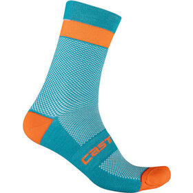 Castelli Alpha W 15 Sock (Teal Blue/Fiery Red)