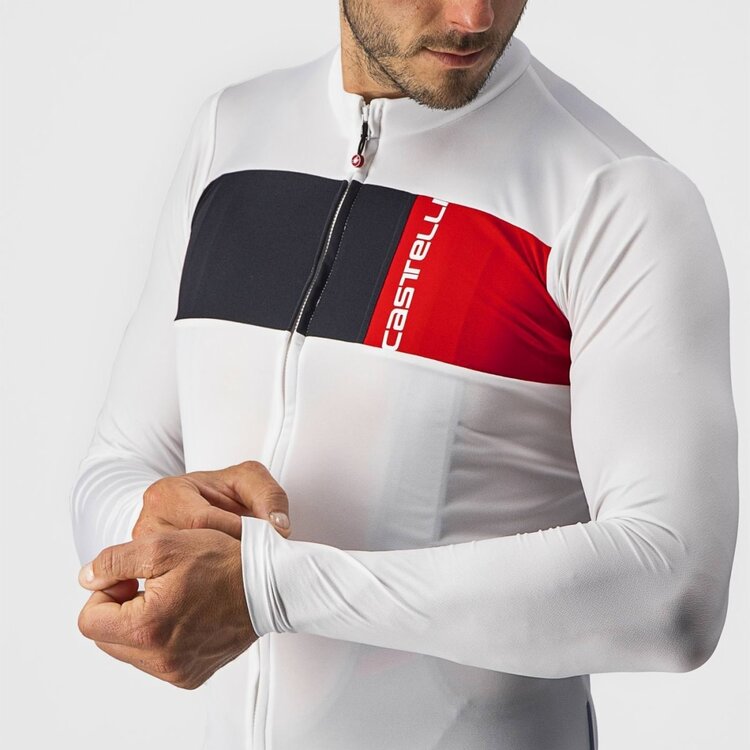 Castelli Prologo 7 Long Sleeve Jersey Ivory/Black-Red - XXL