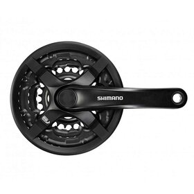 Shimano Shimano Crank FC-TY501, FOR REAR 6/7/8-SPEED, 175MM, 48X38X28T W/CHAIN GUARD, W/CRANK FIXING BOLT, BLACK