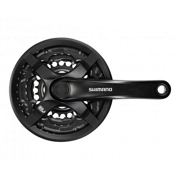 Shimano Shimano Crank FC-TY501, FOR REAR 6/7/8-SPEED, 175MM, 48X38X28T W/CHAIN GUARD, W/CRANK FIXING BOLT, BLACK