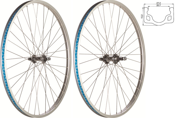 49N Wheel RR RD 26X1-3/8" Nutted Silver