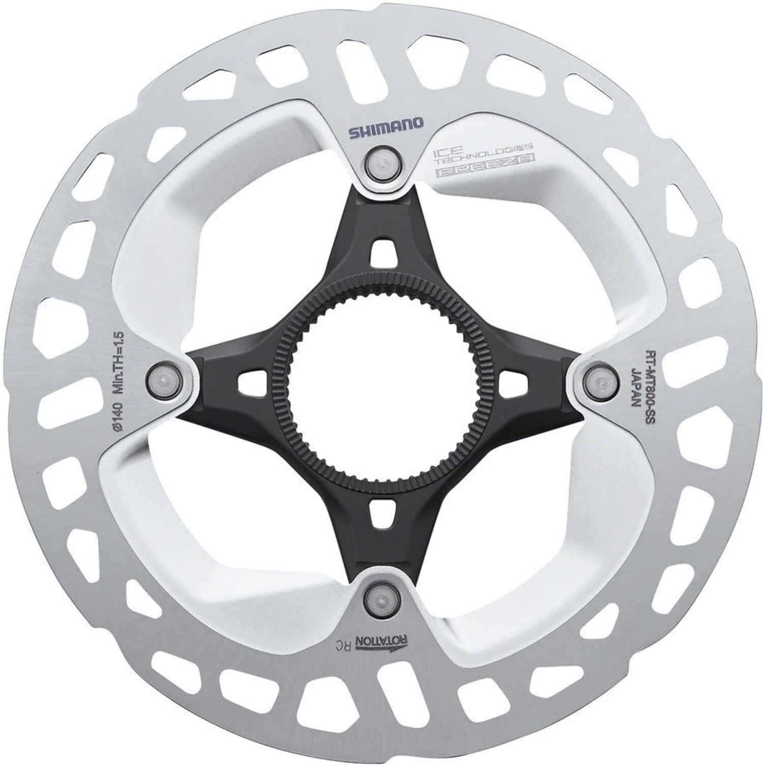 Shimano ROTOR FOR DISC BRAKE, RT-MT800, S 160MM, W/LOCK RING