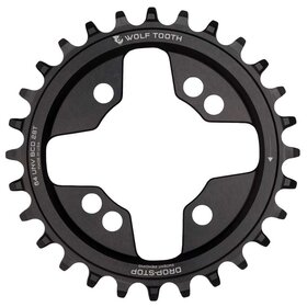 Wolf Tooth components Wolf Tooth Components, BCD 64mm Universal, Chainring, Teeth: 28, Speed: 9-12, BCD: 64, Bolts: 4, Inner, Aluminum, Black