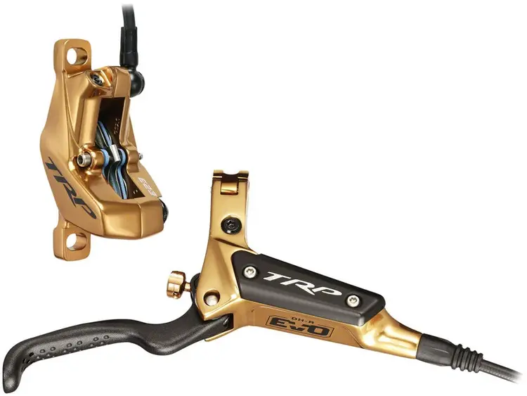 TRP TRP, DH-R EVO, MTB Hydraulic Disc Brake, Right, Post mount, Disc: Not included, 320g, Gold