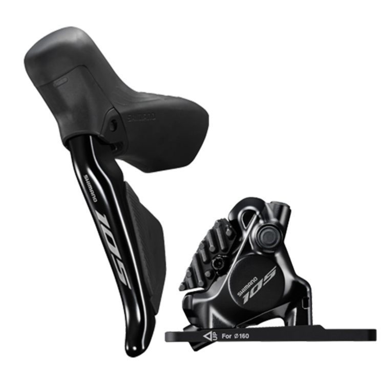 Shimano DISC BRAKE ASSEMBLED SET/J-KIT, 105 DI2, ST-R7170 (L), BR-R7170 (F), FOR 160MM ROTOR, RESIN PAD (W/FIN), W/CONNECTER INSERT, 1000MM (SM-BH90 BLK)