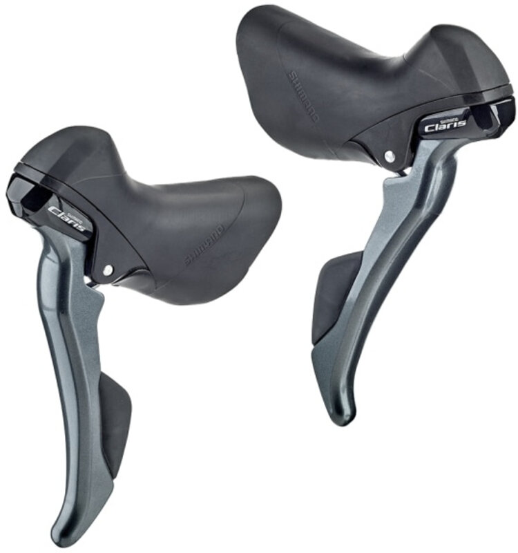 Shimano Claris ST-R2000, Shift/Brake lever combo, 2x8sp., Grey, Pair