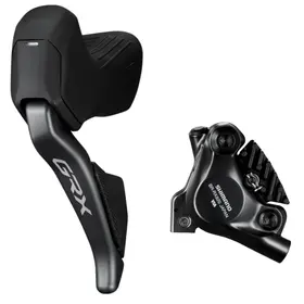 Shimano DISC BRAKE ASSEMBLED SET/J-kit DIRECT, GRX, ST-RX825 (L), BR-RX820 (F), FOR 160MM ROTOR, RESIN PAD (W/FIN), W/CONNECTER INSERT, 1000MM (SM-BH90 BLACK)