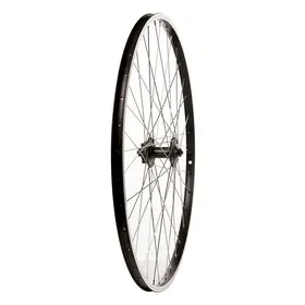 Wheel Shop Alex DM18 Black/ Shimano HB-M475, Wheel, Front, 700C / 622, Holes: 36, QR, 100mm, Rim and Disc IS 6-bolt
