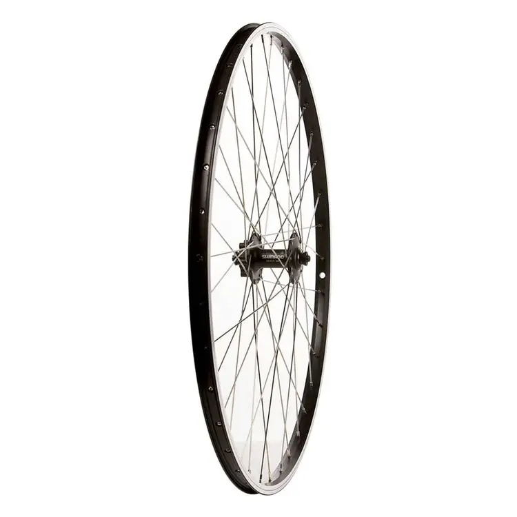 Wheel Shop Alex DM18 Black/ Shimano HB-M475, Wheel, Front, 700C / 622, Holes: 36, QR, 100mm, Rim and Disc IS 6-bolt
