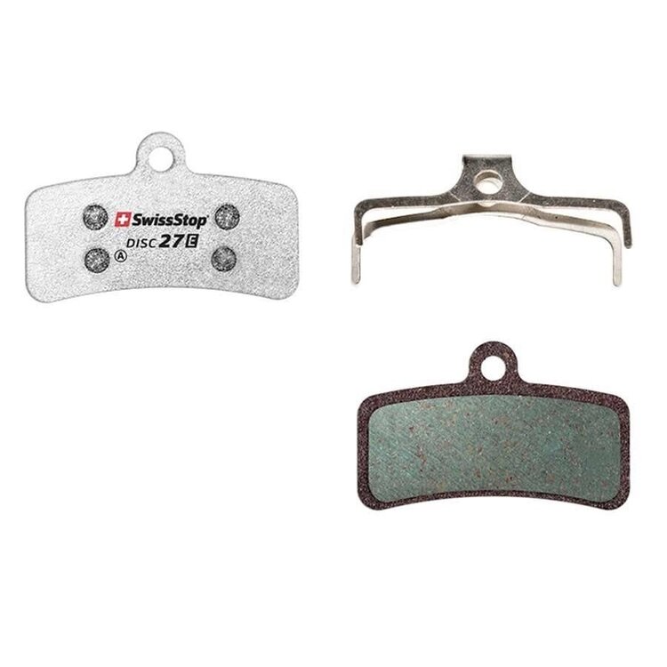 SwissStop Disc 27 E, Disc brake pads, Shape: XTR 9120/8120/8020, SLX 7120, Saint 820, TRP Slate T4, Quadiem, BR-M9120, BR-M8020, BR-M810, BR-M640, BR-MT520, Organic, Pair