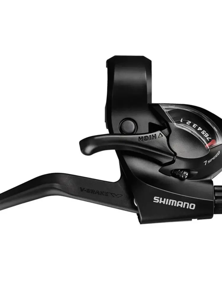 Shimano SHIFT/BRAKE LEVER SET, ST-EF41, 3X7-SPEED, EZ-FIRE PLUS, 2F-STEEL/RESIN, FOR V-BRAKE , BLACK