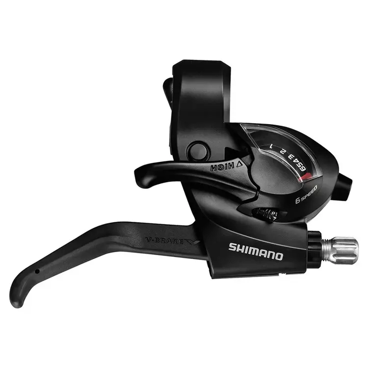 Shimano SHIFT/BRAKE LEVER SET, ST-EF41, 3X6-SPEED, EZ-FIRE PLUS, 2F-STEEL/RESIN, FOR V-BRAKE , BLACK