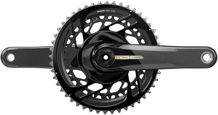 SRAM Force D2 2x, Crankset, Speed: 12, Spindle: 28.99mm, BCD: Direct Mount, 46/33, DUB, 165mm, Black, Road Disc