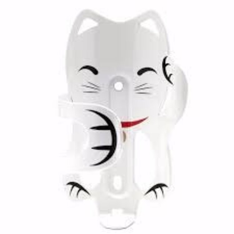 PDW Portland Design Works Lucky Cat Water Bottle Cage: White Cat