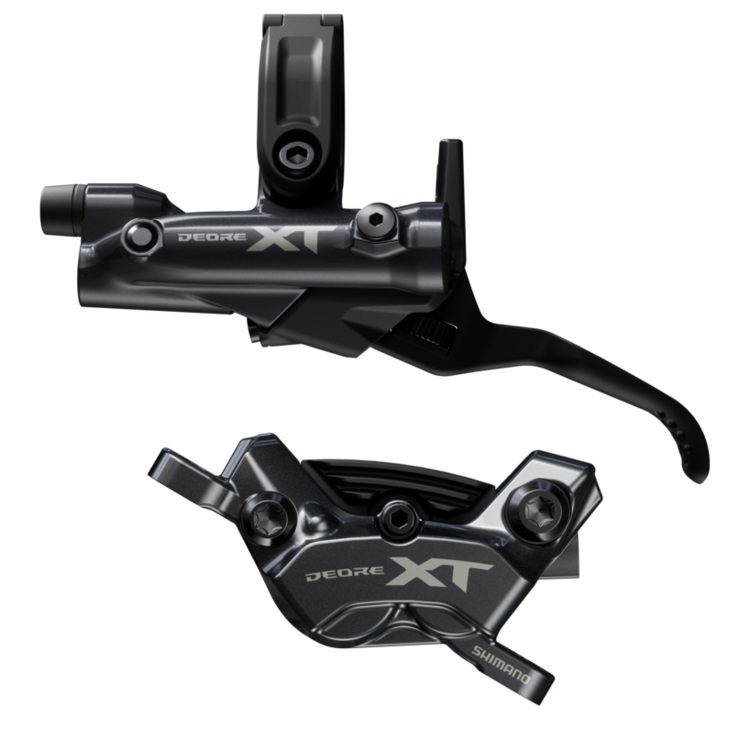 Shimano DISC BRAKE ASSEMBLED SET/J-kit, DEORE XT, BL-M8200(L), BR-M8220(F), W/O ADAPTER, METAL PAD(W/FIN), 1000MM HOSE (SM-BH90-SBM BLACK), W/CONNECTER INSERT ONE