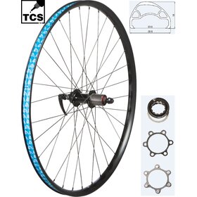 49N 49N  26" MTB/URBAN DISC REAR WHEEL CL/6B QR BK