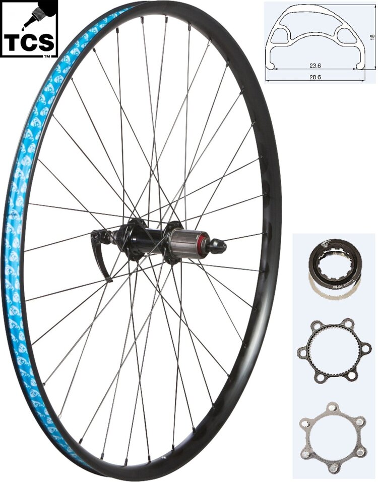 49N 49N  26" MTB/URBAN DISC REAR WHEEL CL/6B QR BK