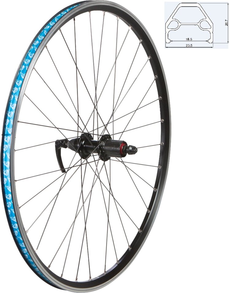 49N 49N  26" MTB/URBAN RIM REAR WHEEL QR CASS BK