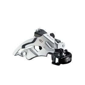 Shimano FRONT DERAILLEUR, FD-M370, ALTUS, TOP-SWING DUAL-PULL, FOR REAR 9 SPEED, BAND TYPE 34.9MM(W/31.8 & 28.6MM ADPT) FOR 44/48TCS-ANGLE:66-69, CL:50MM ONE