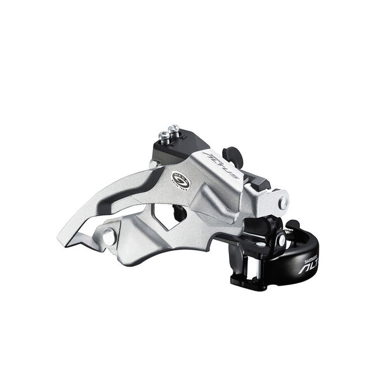 Shimano FRONT DERAILLEUR, FD-M370, ALTUS, TOP-SWING DUAL-PULL, FOR REAR 9 SPEED, BAND TYPE 34.9MM(W/31.8 & 28.6MM ADPT) FOR 44/48TCS-ANGLE:66-69, CL:50MM ONE