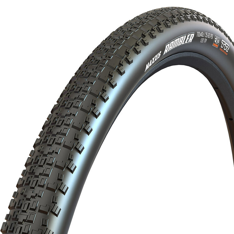 Maxxis Maxxis Rambler Gravel Tire, 700x45C, Folding, Tubeless Ready, Dual, SilkShield, 60TPI, Black
