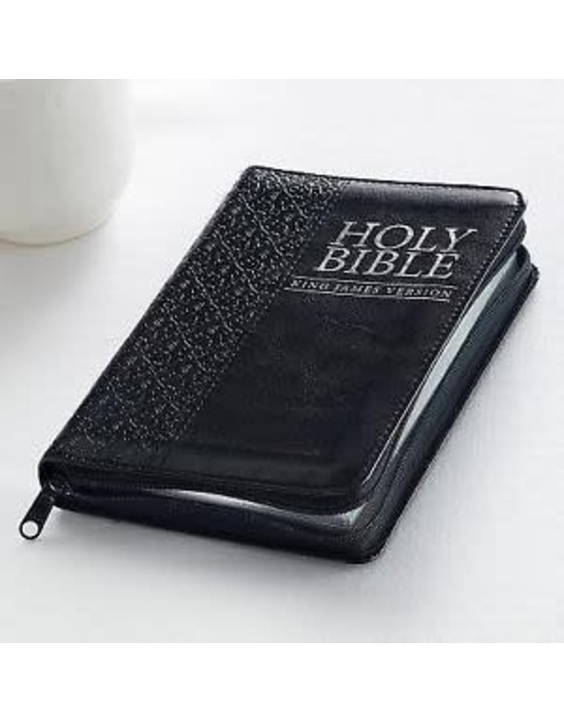 Compact Bible Black with Zipper