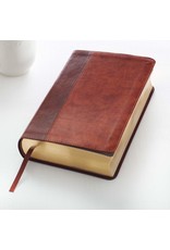 Giant Print Standard Bible Duo-tone Brown Leathersoft