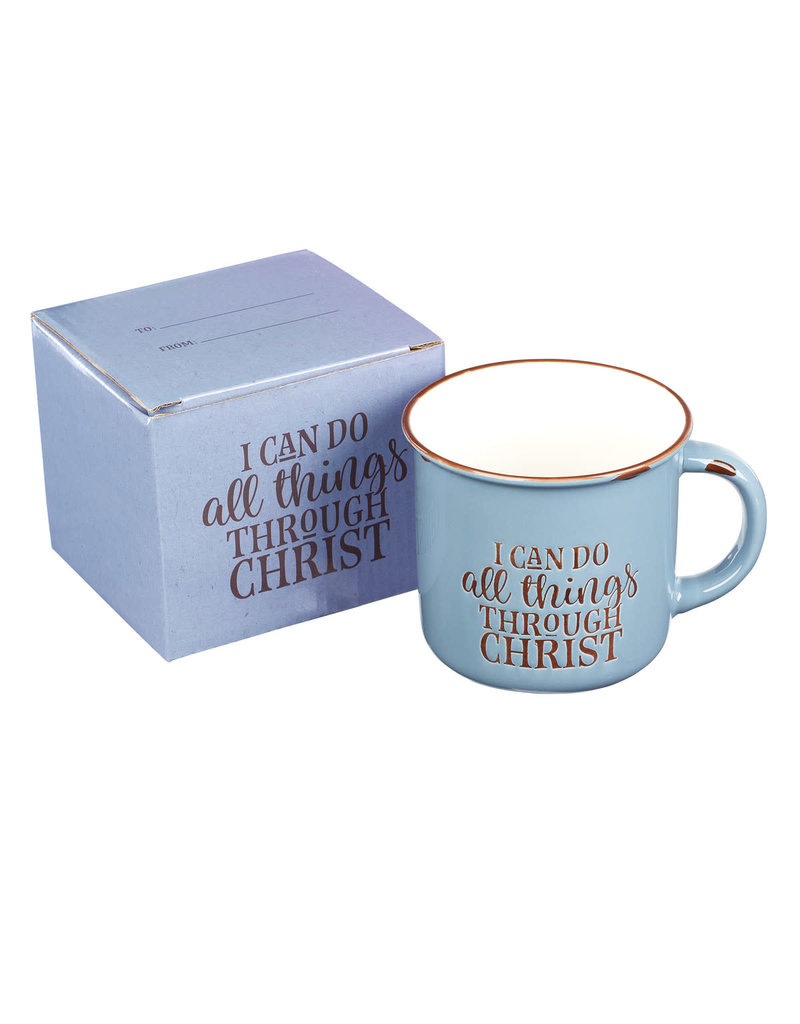 I Can Do All Thing Through Christ - Blue Camp Style Coffee Mug