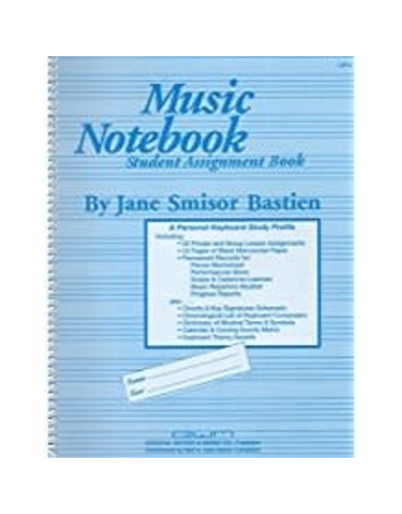 Music Notebook Student Assignment Book