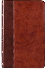 Giant Print Standard Bible Duo-tone Brown Leathersoft